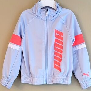 Puma light blue zip up athletic sweater